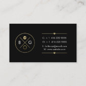 Makeup Artist Visitekaartje - Chic Gold en Black (Achterkant)