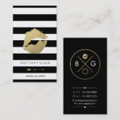 Makeup Artist Visitekaartje - Chic Gold en Black (Voorkant / Achterkant)