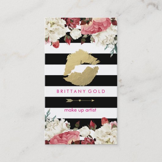Makeup Artist Visitekaartje - Chic Gold en Black (Voorkant)