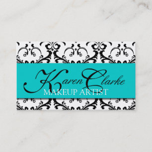 Makeup Artist Visitekaartje Damask Blue