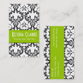 Makeup Artist Visitekaartje Damask Green (Voorkant / Achterkant)