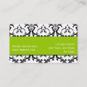 Makeup Artist Visitekaartje Damask Green (Achterkant)