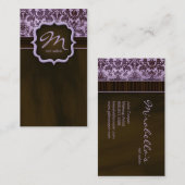 Makeup Artist Visitekaartje Damask Paars Brown (Voorkant / Achterkant)