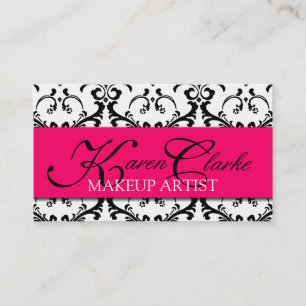 Makeup Artist Visitekaartje Damask Pink