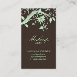 Makeup Artist Visitekaartje Flower Green Brown