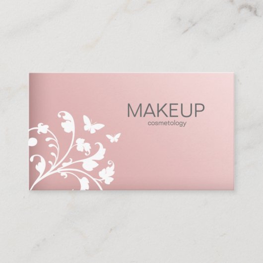 Makeup Artist Visitekaartje Flower Pink (Voorkant)
