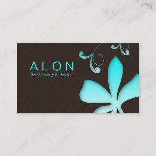 Makeup Artist Visitekaartje Flower Turquoise Blue