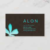 Makeup Artist Visitekaartje Flower Turquoise Blue (Achterkant)