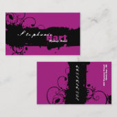 Makeup Artist Visitekaartje - Grunge Splatter Pink (Voorkant / Achterkant)