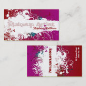 Makeup Artist Visitekaartje Grunge Splatter Red (Voorkant / Achterkant)