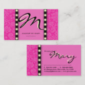 Makeup Artist Visitekaartje Licht Roze Monogram (Voorkant / Achterkant)