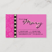 Makeup Artist Visitekaartje Licht Roze Monogram (Achterkant)
