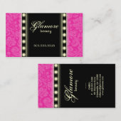Makeup Artist Visitekaartje Licht Roze Zwart (Voorkant / Achterkant)