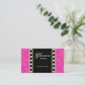 Makeup Artist Visitekaartje Licht Roze Zwart (Staand voorkant)