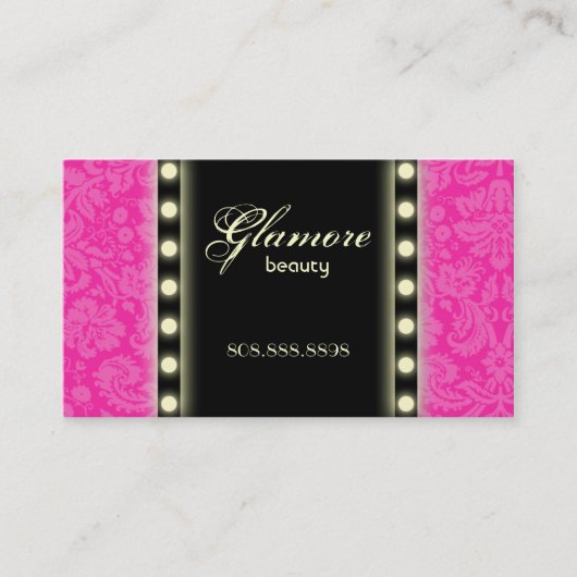 Makeup Artist Visitekaartje Licht Roze Zwart (Voorkant)