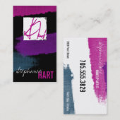 Makeup Artist Visitekaartje Modern Grunge Monogram (Voorkant / Achterkant)