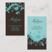 Makeup Artist Visitekaartje Vlower Blue Brown (Voorkant / Achterkant)