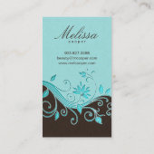 Makeup Artist Visitekaartje Vlower Blue Brown (Achterkant)