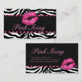 Makeup Artist Visitekaartje Zebra Roze Stippen Lic (Voorkant / Achterkant)