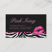 Makeup Artist Visitekaartje Zebra Roze Stippen Lic (Achterkant)