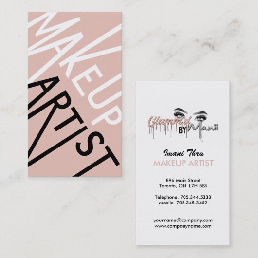 Makeup Artist Visitekaartjes (Voorkant / Achterkant)