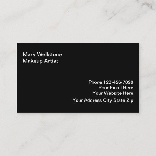 Makeup Artist Visitekaartjes (Achterkant)