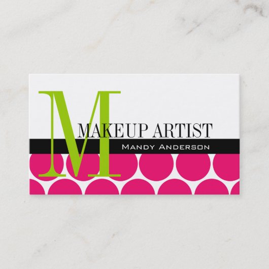 Makeup Artist Visitekaartjes Hot Pink (Voorkant)