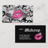 Makeup Artist Visitekaartjes Leaf Lips Silver (Voorkant / Achterkant)