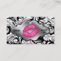 Makeup Artist Visitekaartjes Leaf Lips Silver