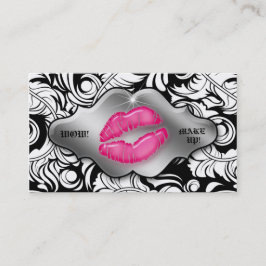 Makeup Artist Visitekaartjes Leaf Lips Silver