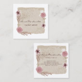 Makeup Artist Waterverf Boho Floral Vierkante Visitekaartje (Voorkant / Achterkant)