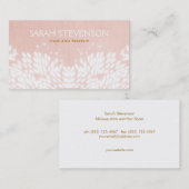 Makeup Artist Whimsical Leaves on Light Pink Salon Visitekaartje (Voorkant / Achterkant)