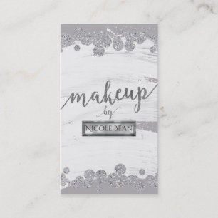 Makeup Artist White Grey & Silver Sparkle Dot Glam Visitekaartje