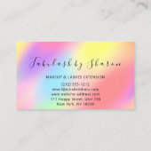 Makeup Artist White Lashes Drip Rainbow Holograaf Visitekaartje (Achterkant)