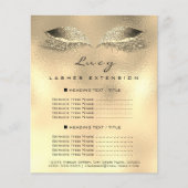 Makeup Artist Wimper Glitter 2 Pagina's Prijslijst Flyer (Voorkant)