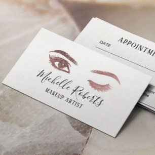 Makeup Artist Wink Eye Lashes Salon Appointment Afsprakenkaartje