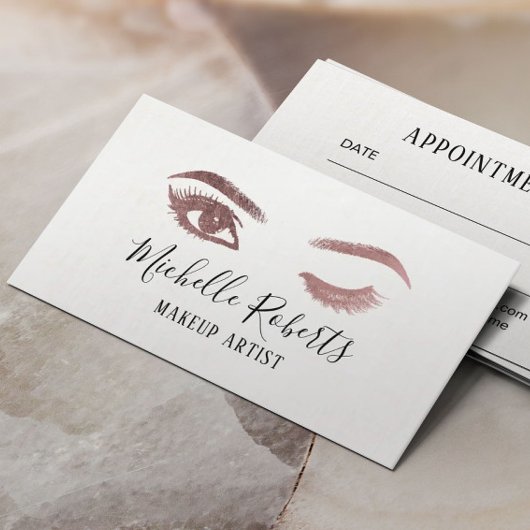 Makeup Artist Wink Eye Lashes Salon Appointment Afsprakenkaartje