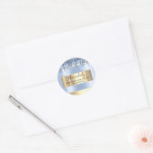 Makeup Artist Winkel met gouden blauwe schijven Gl Ronde Sticker (Envelop)