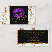 Makeup Artist - Witte marmer Gold-accessoires en P Visitekaartje (Voorkant / Achterkant)