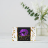 Makeup Artist - Witte marmer Gold-accessoires en P Visitekaartje (Staand voorkant)