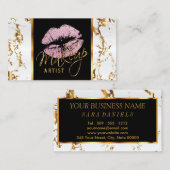 Makeup Artist - Witte marmer Gold-accessoires Visitekaartje (Voorkant / Achterkant)