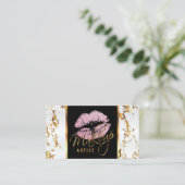 Makeup Artist - Witte marmer Gold-accessoires Visitekaartje (Staand voorkant)