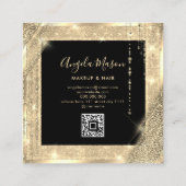 Makeup artistiek grafisch uniek salon QR-code zwar Vierkante Visitekaartje (Achterkant)