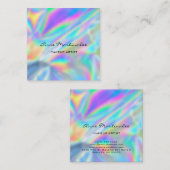 Makeup artistiek kleurig holografisch vierkante visitekaartje (Voorkant / Achterkant)