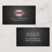 Makeup artistiek modern Roos Gold Lips Elegant Bla Visitekaartje (Voorkant / Achterkant)