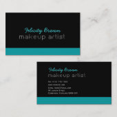 Makeup artistiek Visitekaartje - blauwgroen (Voorkant / Achterkant)