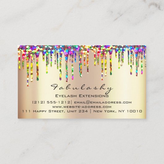Makeup artistieke Eyebrow Lash Glitter Drift Glitt Visitekaartje (Achterkant)