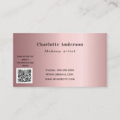 Makeup artistieke foto schoonheid zwart script QR  Visitekaartje (Achterkant)