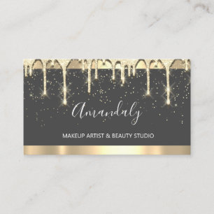 Makeup artistieke glitter 3dEffect druipt grijze c Visitekaartje