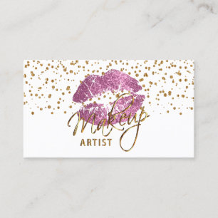 Makeup artistieke Gold Confetti Stippen en dus roz Visitekaartje